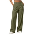thumbnail image 2 of Tumotour Business Pant for Women Plus Size Stretchy Pleated Pull On Dress Trousers High Waist Elastic Wide-Leg Pants Work Trousers with Pocket, 2 of 10