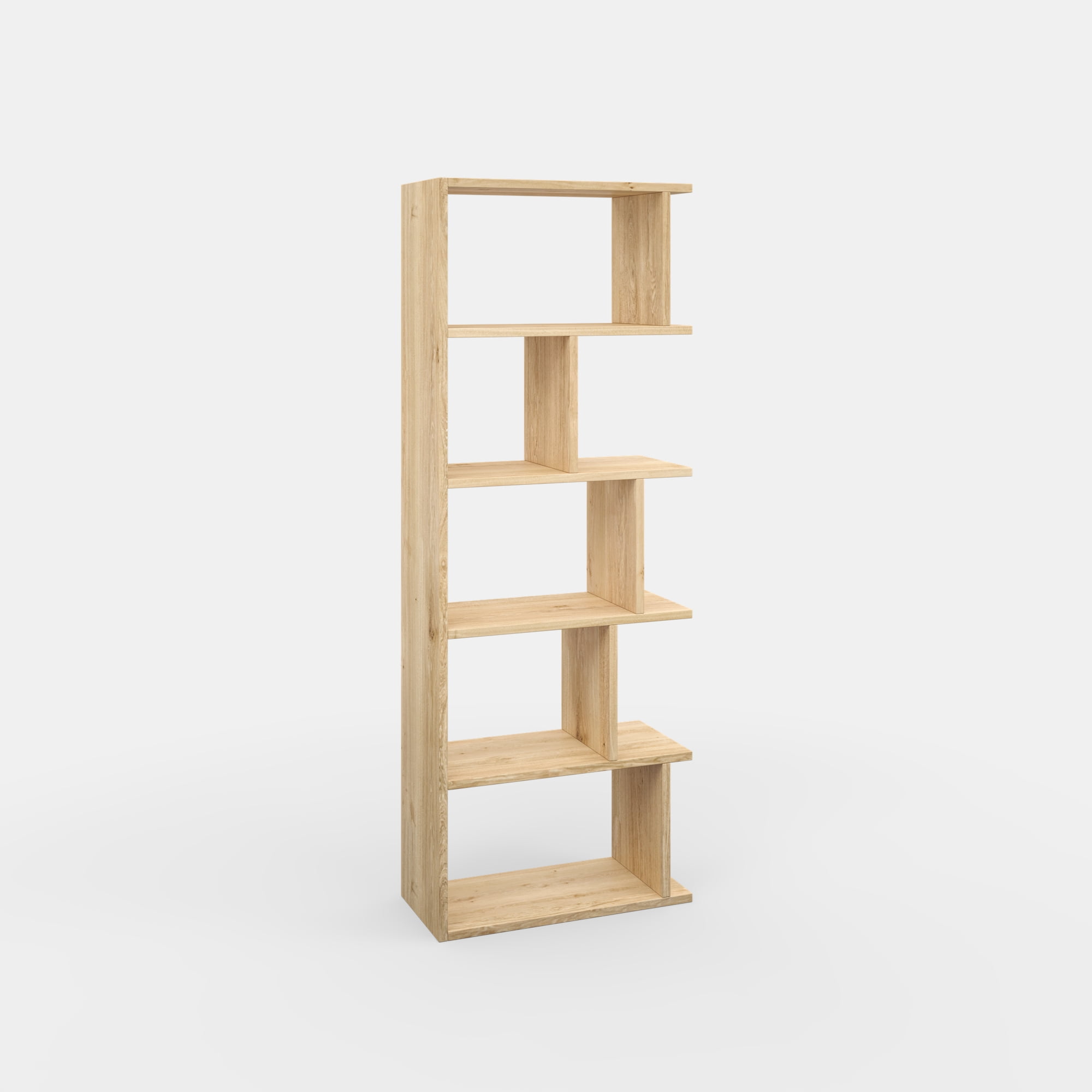 Ada Home Decor 5 Shelf Bookcase Multiple Tier Open Shelf Modern book Case, Oak