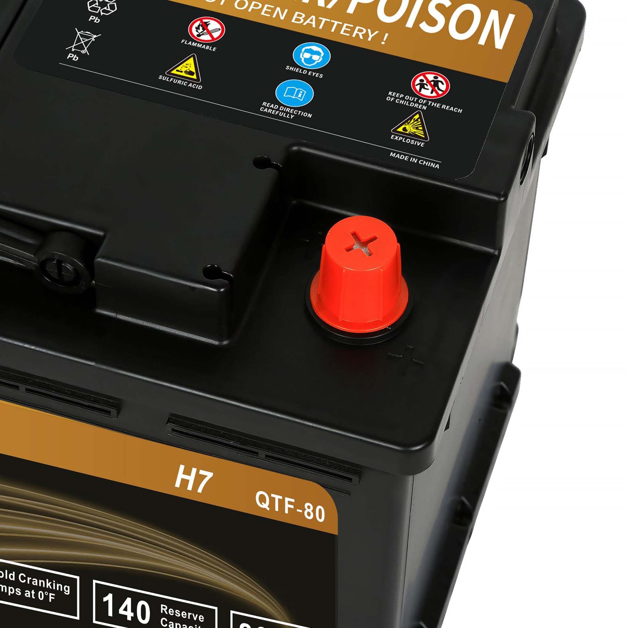 Anlibatt Car AGM Battery Group Size 94R H7 Start Stop Battery 12V 80Ah 850CCA Maintenance Free Rechargeable