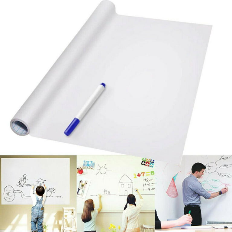 VEELIKE Dry Erase Paper Whiteboard Wallpaper 78.7x17.7 Peel and Stick  Whiteboard Paper for Office Removable Self-Adhesive Glossy White Board  Stickers for Wall Decal Kitchen Kids Room Home 