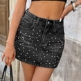 thumbnail image 4 of jjayotai Womens Denim Skirt Mini Stretch Casual Jean Skirt Zip Cute Skorts for Women with Pockets, 4 of 6