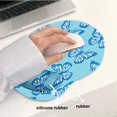 thumbnail image 3 of Blue Butterfly Pattern Mouse Pad Wrist Support, Ergonomic Mouse Pad with Wrist Rest, Smooth Surface and Non - Slip PU Base for Pain Relief, Laptop, Office & Home, 3 of 9