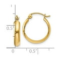thumbnail image 2 of 10k Solid Yellow Gold Polished 3.5mm Hoop Earrings 14x3.5mm Wide Hoop Earring for Women - .8 Grams, 2 of 2
