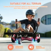 SISIGAD Hoverboard with Seat, 6.5 Hover Board Go Kart, 300W Powerful Motor, 6-10MPH Max Speed Self Balancing Electric Scooter