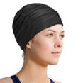 thumbnail image 4 of BLEEUS Swim For Women Pleated Bathing Caps Swimming Hats For Long Hair (Black) Water Sports Supplies (Black), 4 of 9