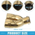 thumbnail image 4 of Dual Exhaust Tip Heart Shaped Tail Pipe 2.4Inch Inlet 2.7x2.4Inch Outlet 8.7Inch Length Curved Gold Tone, 4 of 6