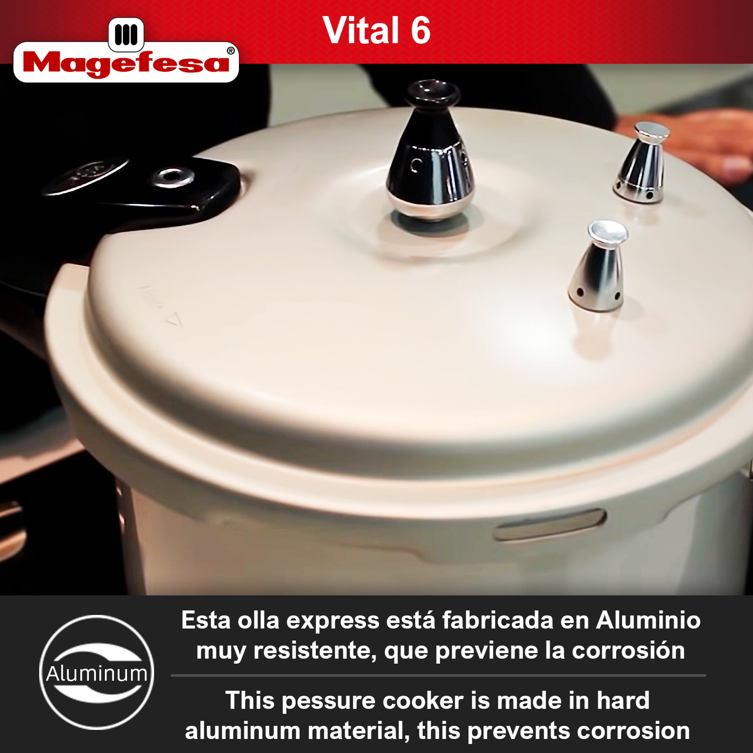 MAGEFESA ® Vital 6 Pressure Cooker, 5.3 Quart, made of very