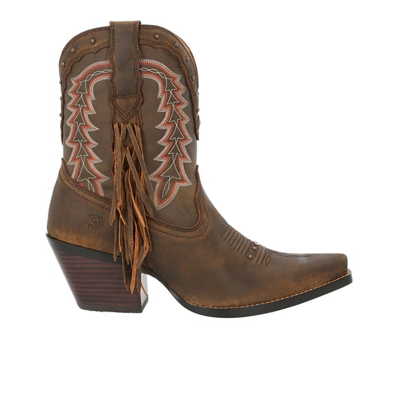 Durango Womens Crush Embroidered Snip Toe Zippered Cowboy Ankle Boots