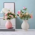 thumbnail image 4 of jiaroswwei Ceramic Vase Small Modern Flower Vase for Fresh/Artificial Flowers Ribbed Farmhouse Decorative Vase with Scalloped Rim for Living Room Kitchen Table Centerpiece, 4 of 7