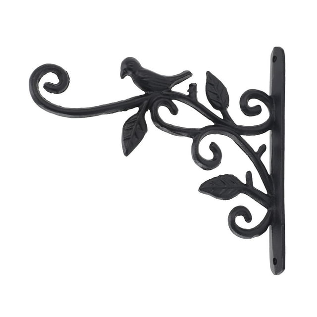 Hanging Plant Bracket Black Metal Outdoor Hanging Brackets Wall Hook for Bird Feeders Wind Chimes Potted Plants