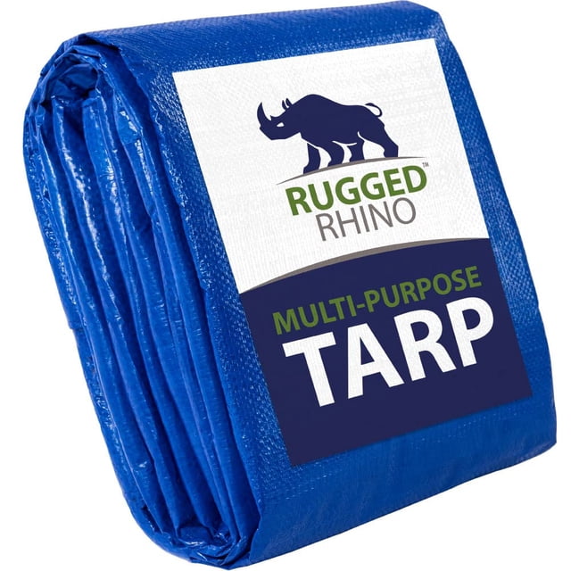 Tarp Rugged Rhino para todo tipo de clima, 100% impermeable, 9 x 12 pies, azul