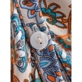 thumbnail image 5 of Spring Summer Women Floral Print Tassel V-neck Bohemian Mini Dresses Robe Lady Vacation Flare 3/4 Sleeve Beach Boho Dress Vestidos, 5 of 6