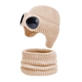 thumbnail image 3 of Hotiary Kids Winter Beanies Hat Scarf 2 Pieces Set, Boys Girls Knitted Cap with Glasses & Neck Warmer Outfits Toddler Baby Children Winter Soft Warm Accessories for 4-9 Years, 3 of 8