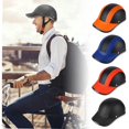 thumbnail image 2 of Summer Breathable Half Helmet Baseball Cap - Black, Lightweight Retro Helmet for Men and Women, 2 of 5