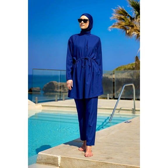 Andalus Full Coverage Burkini Set With Front Ruching A2502-2