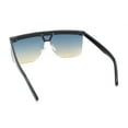 thumbnail image 4 of Flat Top Half Rim Euro Style Mafia Shield Plastic Oversize Sunglasses Black - Blue Brown, 4 of 4