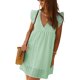 thumbnail image 1 of VISgogo Vestido casual para mujer, manga voladora, cuello en V, ahuecado, color sólido, suelto, vestidos acampanados VISgogo moda, 1 of 3