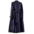 thumbnail image 4 of CaComMARK PI Clearance Women's Trench Coats Casual Double Breasted Drawstring Jackets Mountaineering Coat Windbreaker Navy 10(XL), 4 of 5