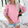 thumbnail image 2 of Women's Hoodless Sweatshirt Long Sleeve Pocket Pullover Casual Crewneck Lightweight Sweater, 2 of 4