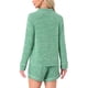thumbnail image 3 of Conjuntos de lounge para mujeres INSPIRE CHIC, blusa de manga larga con cuello de muesca y botones, pantalones cortos, pijamas de 2 piezas con bolsillos, 2XL verde, 3 of 6
