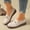 beige, variant on CushHide Women Ballet Flats Slip On Beige Loafers with Gold Metal Buckle Comfortable Casual Microfiber Leather Dress Shoes for Work and Everyday Wear