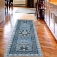 thumbnail image 2 of Bohemian Decorative Rug, Rustic Look Symmetric and Geometric Motif Rounds Boho Petals Inspired Art, Quality Carpet for Bedroom Dorm and Living Room, 6 Sizes, Dark Teal Sky Blue, by Ambesonne, 2 of 2