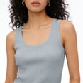 thumbnail image 2 of BILIKEYU Womens U Neck Ribbed Tank Tops, High Neck Sleeveless Ribbed Tank Casual Basic Thick Strap Slim Fitted Workout Going Out Racerback Shirts, Gray, 2 of 9