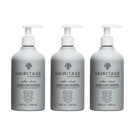 Hairitage Color Check Moisturizing Shampoo | UV Protection for Color Treated Hair, 13 fl oz (Pack of 3)
