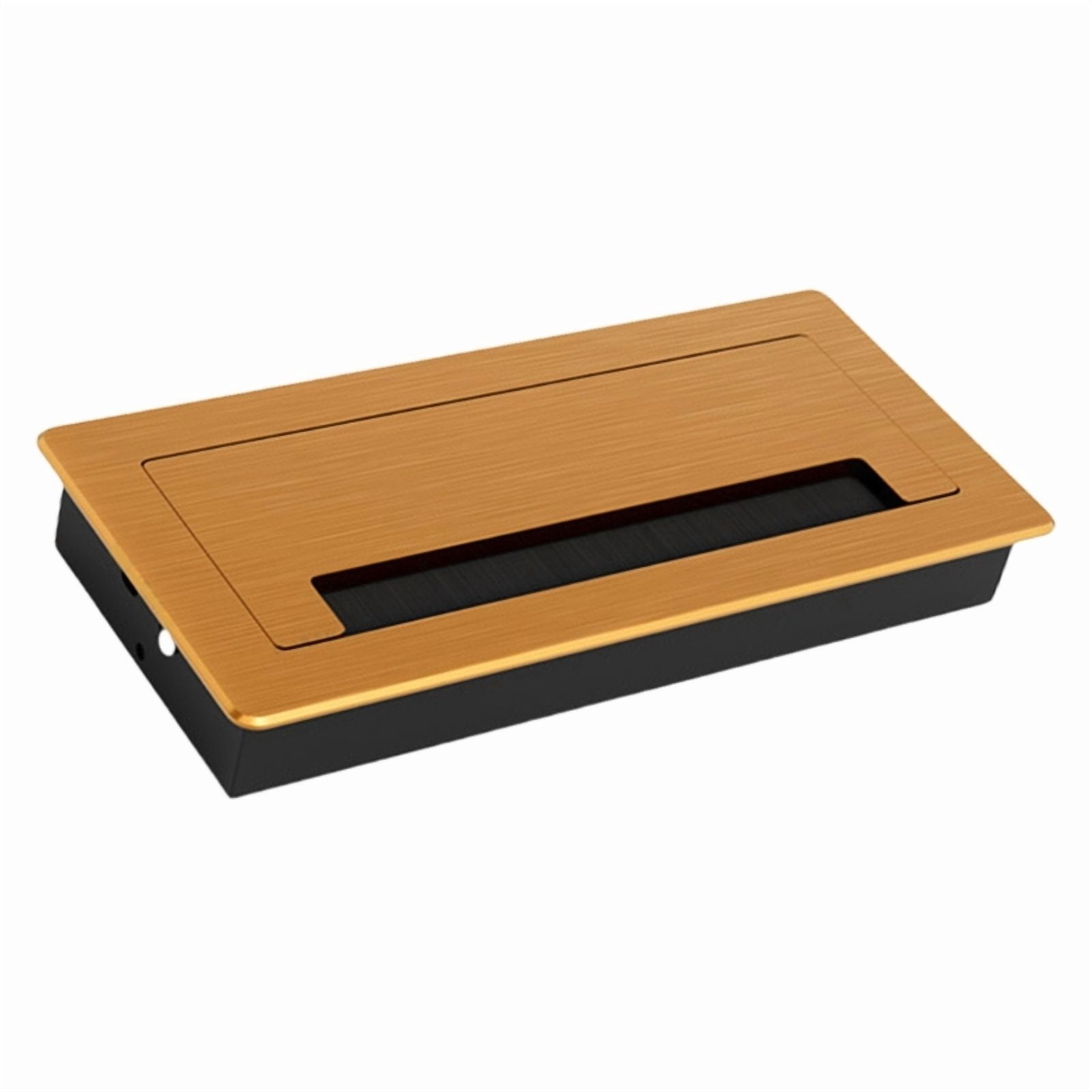 Thickening Aluminum Desk Cable Management Grommets with Brush Rectangle Cord Hole Cover for Office Computer Table