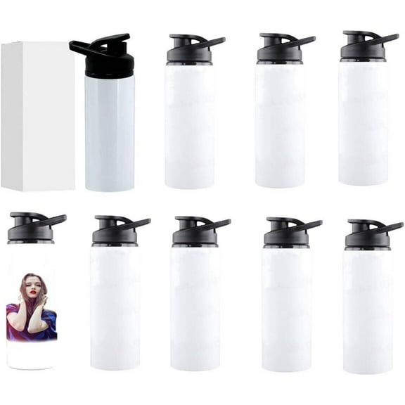 10 Pack 750ml/25oz Sublimation Blank Aluminium Water Bottle Outdoor Sports Bottle With Handheld Lid