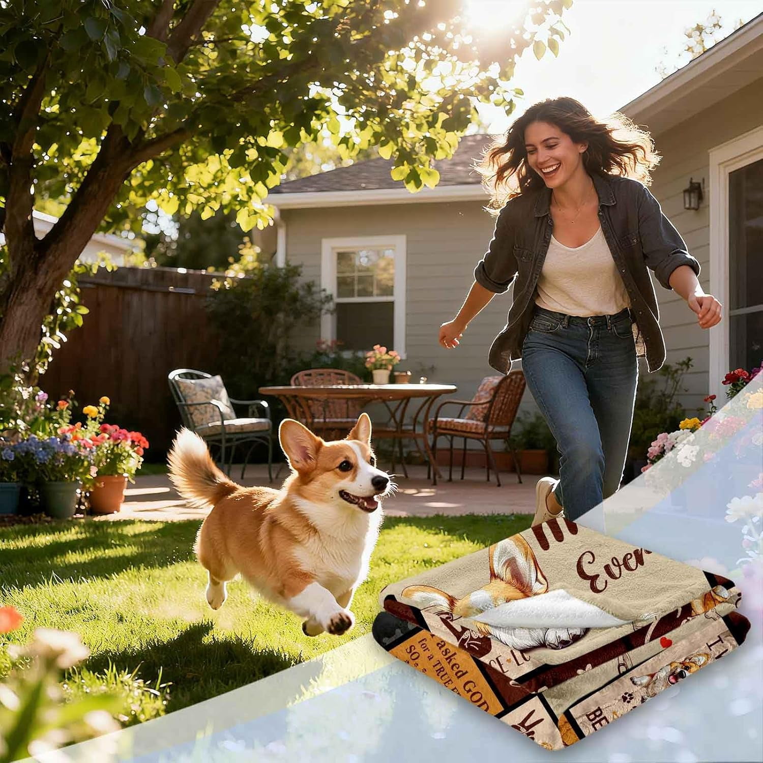 Corgi Gifts for Women, Corgis Mom Throw Blanket 60'' X 50" Corgis Dog Decor for Corgi Lovers Gifts