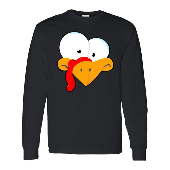Inktastic Thanksgiving Goofball Turkey Face Long Sleeve T-Shirt