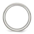 thumbnail image 5 of Auriga Fine Jewelry Stainless Steel Polished with Brushed Center 7 mm Ridged Edge Band for Women Size 7.5, 5 of 6