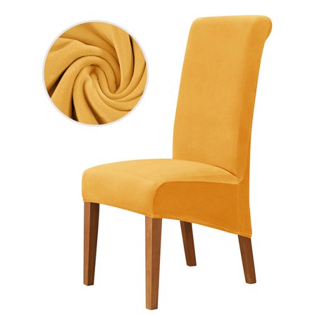 Super Soft Elegant and Luxurious XL Size High Back Velvet Dining Chair Cover Slipcovers with Elastic - Solid Color Chairs Covers for Wedding Events - 1PC
