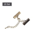 thumbnail image 3 of Unique Bargains 20Sets Ribbon Crimp Clamp Ends with Lobster Claw Clasps & Chain 20mm Bronze Tone, 3 of 7