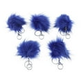 thumbnail image 4 of 5 piezas pompones mullidos pompones llavero de piel sintética pompones llavero para coche llavero o bolso decoración Azul real Soledad 5x colgantes de felpa encantos de bolas, 4 of 10