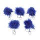 thumbnail image 4 of Llavero con pompón esponjoso de 5 uds., llavero de piel Artificial, accesorios esponjosos, para de coche Azul real, 4 of 9