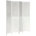 thumbnail image 2 of Oriental Furniture 6 ft. Tall Louvered Bead board Room Divider, White - 4 Panel, 2 of 6