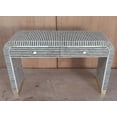 thumbnail image 2 of Black Waterfall Bone Inlay Desk, Bone Inlay work desk, Bone Inlay Console Black, Stripe bone console Table, stripe inlay desk, inlay desk, 2 of 3