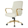 thumbnail image 4 of Mid-Back Cream Faux Leather Chair with Gold Finish Arms and Base K/D, 4 of 5