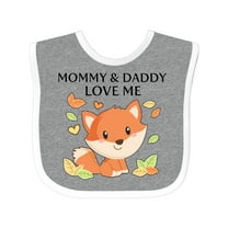 Inktastic Mommy and Daddy Love Me Little Fox Boys or Girls Baby Bib