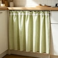thumbnail image 7 of Feledorashia Cabinet Curtain, Short Cupboard Cover, Decorative Privacy Panel for Open Shelving Kitchen Cabinet Utility Nook and Storage Area, Soft Fabric Panel with Gathered Top Edge and Hooks, 7 of 7