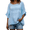 Sky Blue, variant on Summer Linen Blouse for Women, Batwing Sleeve Batwing Sleeve Top Plus Size Casual Loose Plus Size T-Shirt Red XL