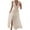 Khaki, variant on IROINNID Women's A-Line Dress V-Neck Sleeveless Fashion Casual England Loose Floor-Length Dress Solid Color Full-Length Dress