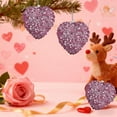 thumbnail image 5 of chaungfeng Pink Valentine's Day Heart Ornaments, 3Pcs Glitter Sequin Heart Shaped Baubles Decoration Indoor Confessions Hanging Pendants Decor(3.15in), 5 of 6