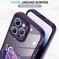 thumbnail image 4 of for iPhone 14 Pro Max Case for Women Girls Fairy Rose Floral Built-in Glitter Sparkly Screen Protector Camera Protection Lens Shockproof Pattern Elegant Crystal Phone Case -Purple, 4 of 13