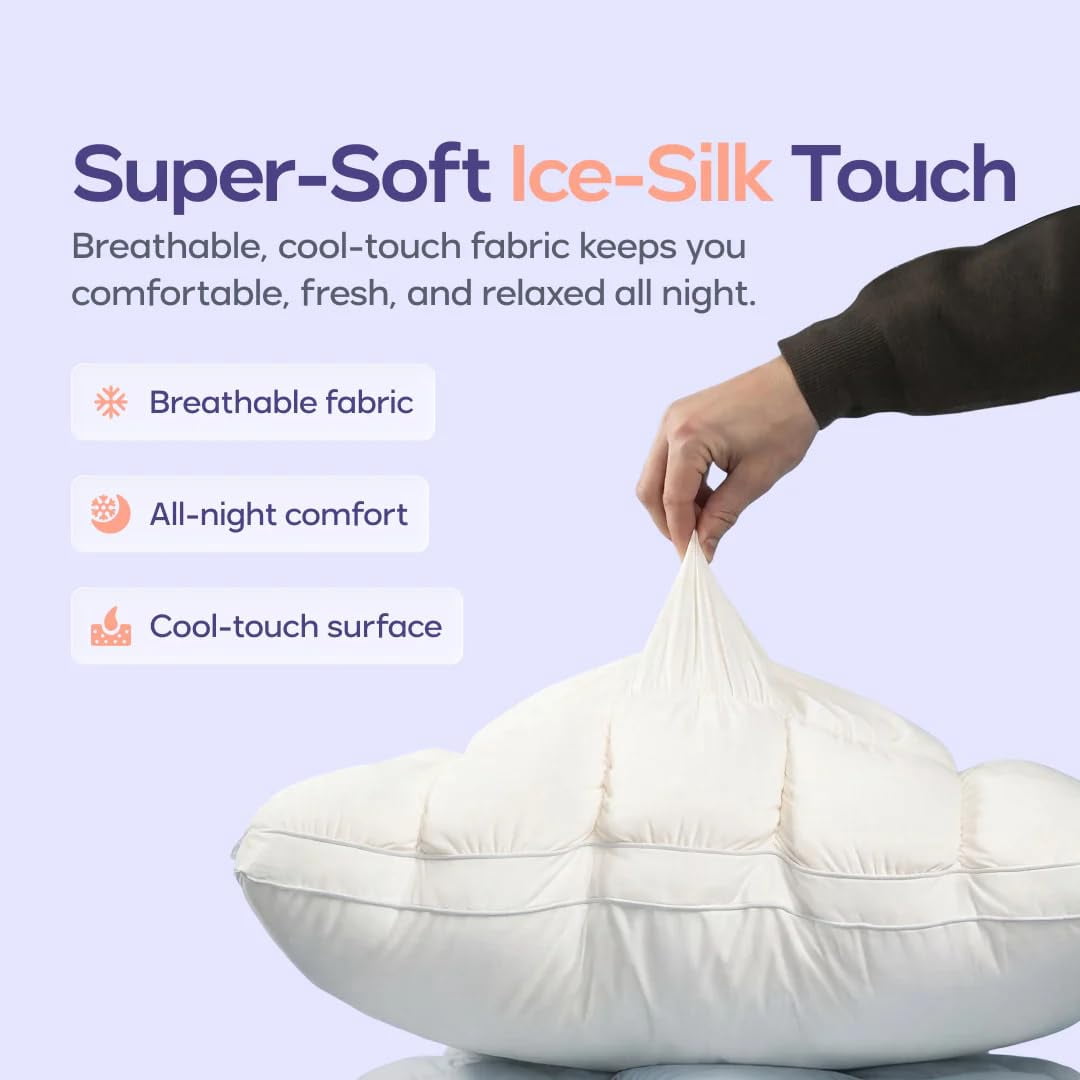 Mellow Baby Blue Puff Pillow Standard