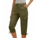 thumbnail image 4 of Pantalones de Cintura Elástica para Mujeres Color Sólido Ropa Casual Bolsillos de Longitud Completa Capris Mujeres Cintura Elástica Capris, 4 of 5