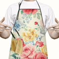 thumbnail image 2 of Pioneer Flower Floral Print Pattern Apron-Garden Aprons for Women with Pockets-Cotton Linen Waterproof Kitchen Cooking Gardening Aprons Adjustable for Kitchen,Cooking,BBQ and Salon 33x27 Inch, 2 of 7