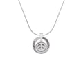 thumbnail image 2 of Delight Jewelry Silvertone Peace Sign - Round Seal Gymnastics Ring Charm Necklace, 18", 2 of 4